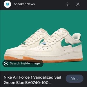 Nike Air Force 1 Vandalized in sail blue / green